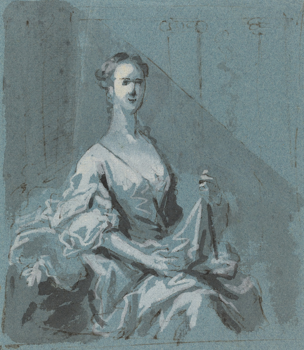 Portrait of a Lady by Jacopo Amigoni (Italian, 1675 - 1752), 16X12"(A3)Poster Print