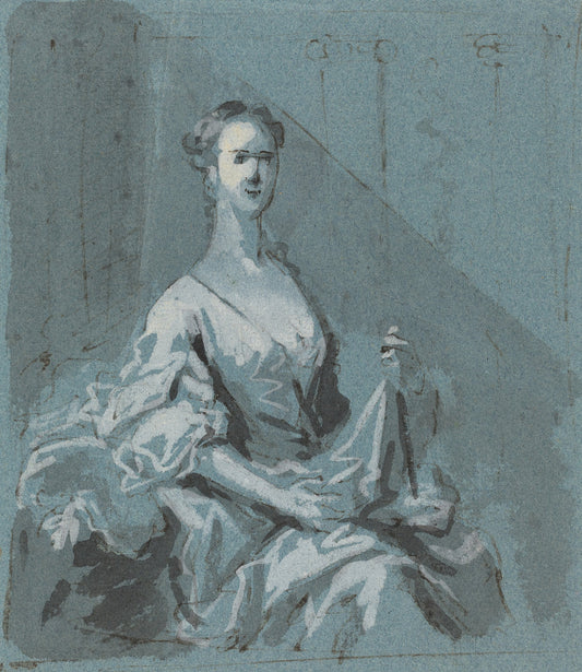Portrait of a Lady by Jacopo Amigoni (Italian, 1675 - 1752), 16X12"(A3)Poster Print