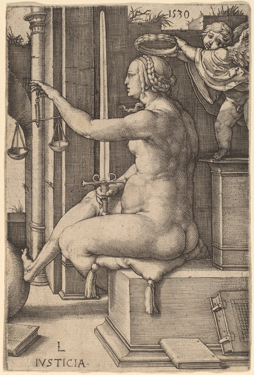 Justicia (Justice) by Lucas van Leyden (Netherlandish, 1489/1494 - 1533), 16X12"(A3)Poster Print