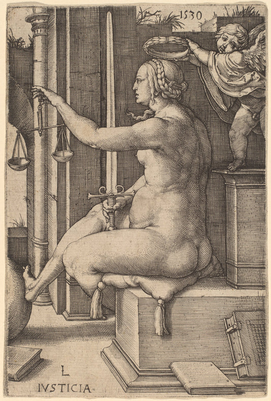 Justicia (Justice) by Lucas van Leyden (Netherlandish, 1489/1494 - 1533), 16X12"(A3)Poster Print