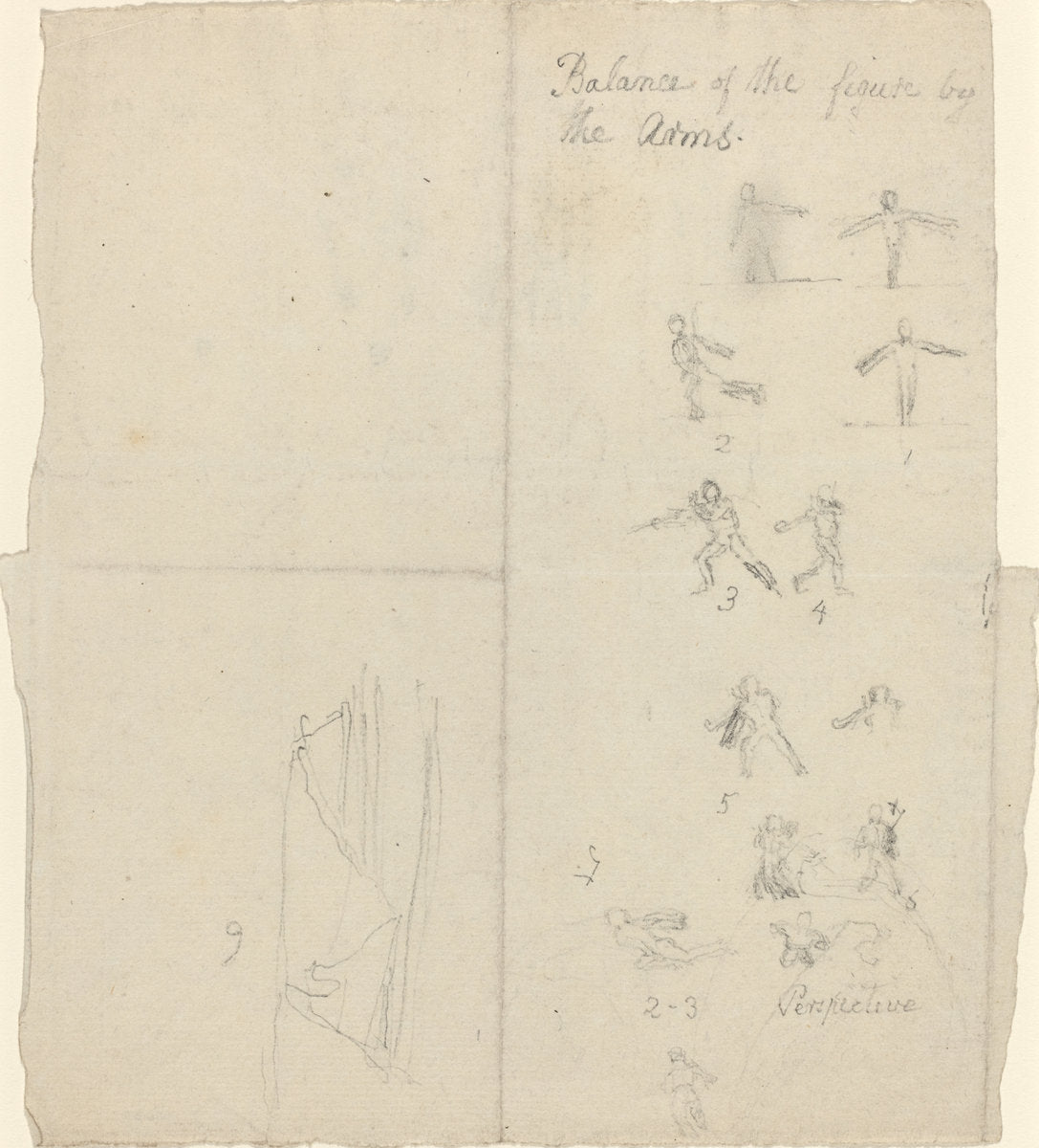 Figures Illustrating Balance and Perspective [recto] by John Flaxman (British, 1755 - 1826), 16X12"(A3)Poster Print