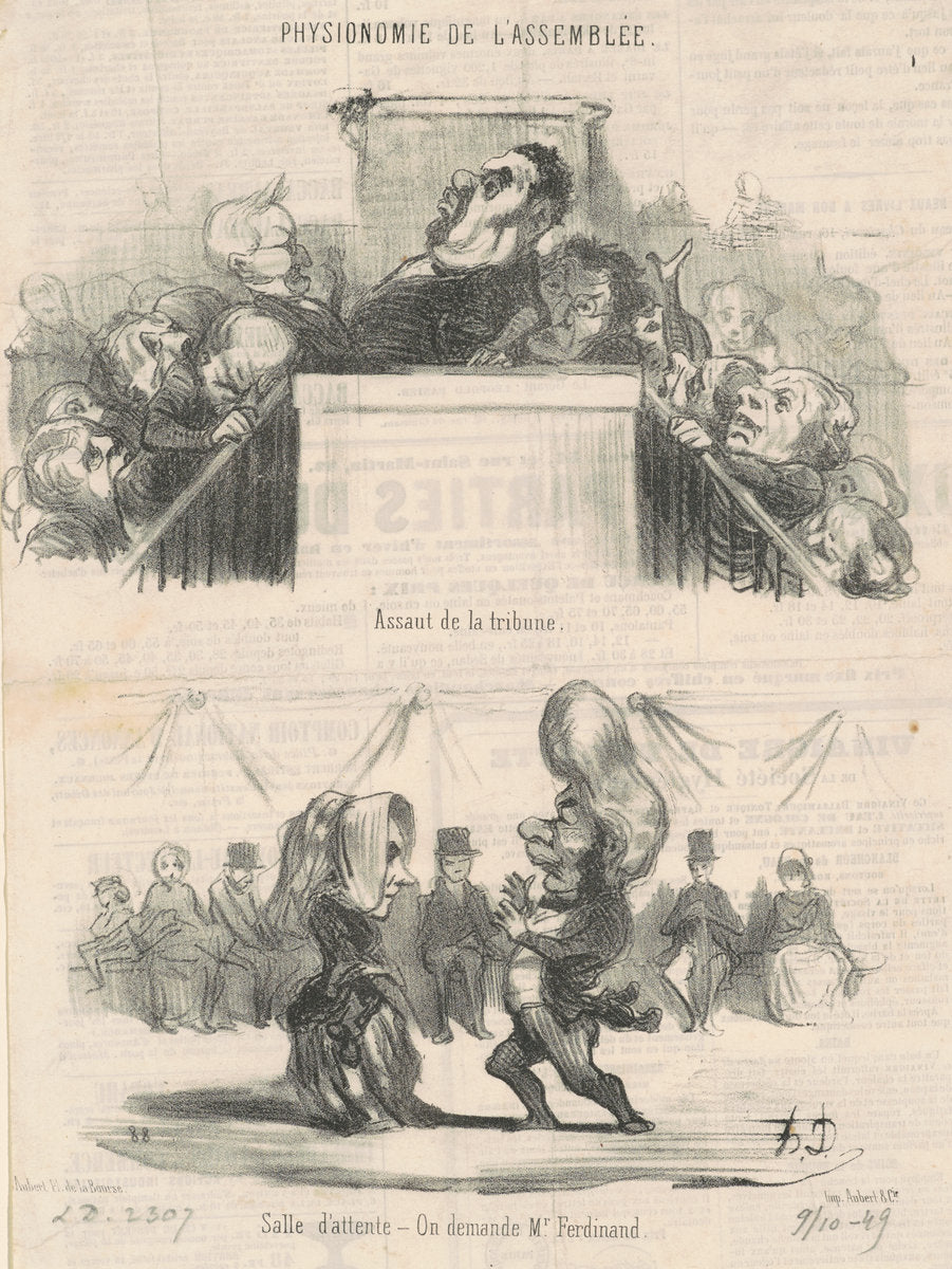 Assaut de la tribune by Honoré Daumier (French, 1808 - 1879), 16X12"(A3)Poster Print