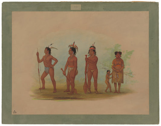 Klatsop Indians by George Catlin (American, 1796 - 1872), 16X12"(A3)Poster Print