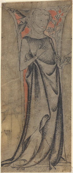 c. 1325 by German 14th Century (Standing Youth with a Branch), 16X12"(A3)Poster Print