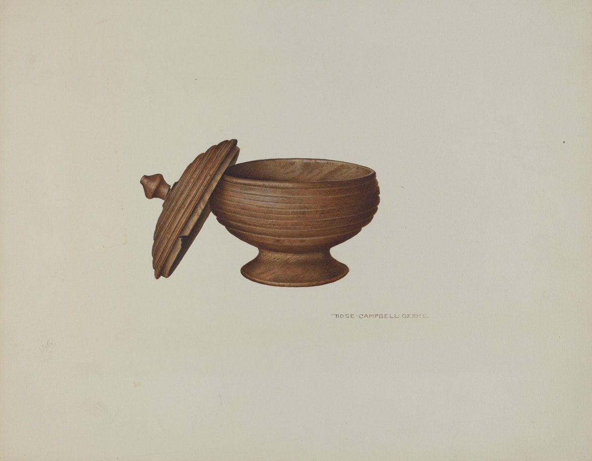 Sugar Bowl with Cover by Rose Campbell-Gerke (American, active c. 1935), 16X12"(A3)Poster Print