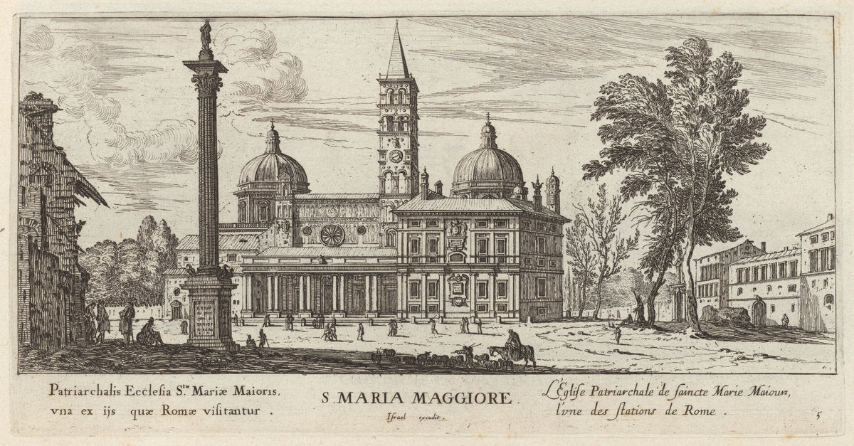 S. Maria Maggiore by Israël Silvestre (French, 1621 - 1691), 16X12"(A3)Poster Print