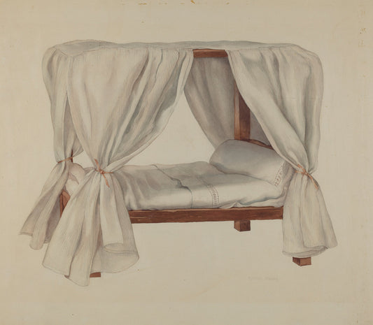 Doll Bed by Lillian Causey (American, active c. 1935), 16X12"(A3)Poster Print