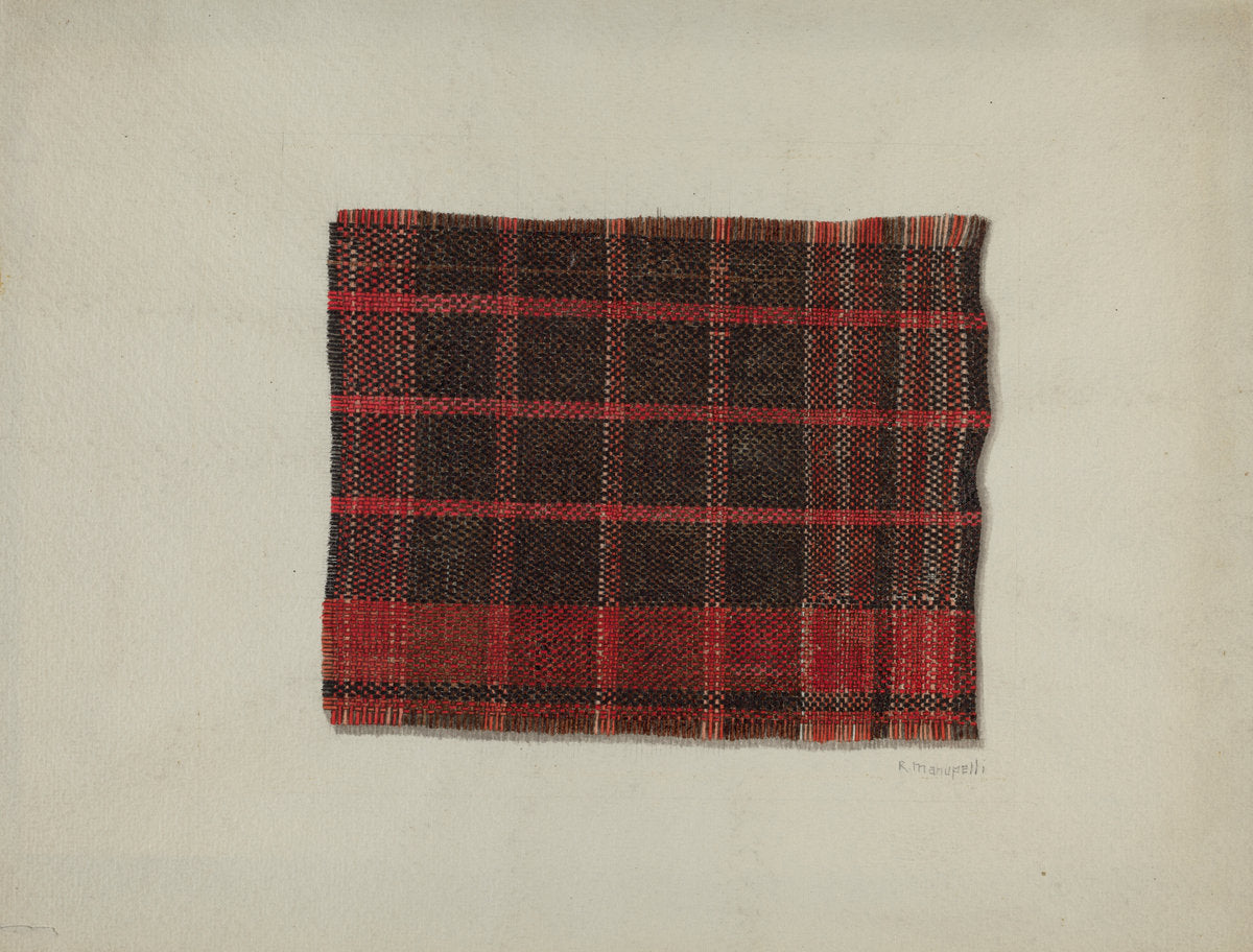 Piece of Wool Plaid by Raymond Manupelli (American, active c. 1935), 16X12"(A3)Poster Print