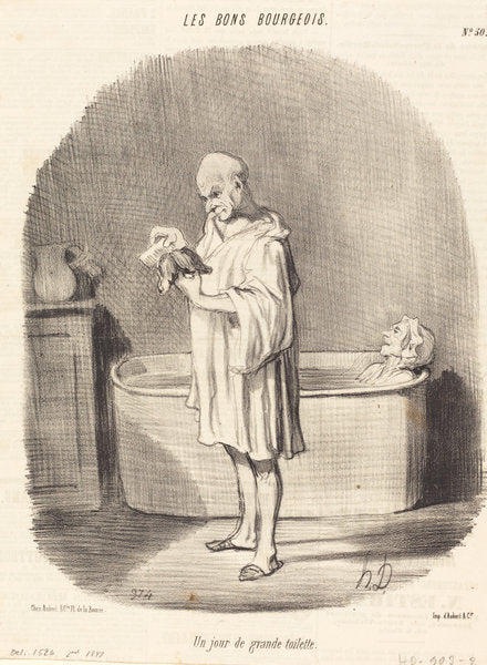 Un Jour de grande toilette by Honoré Daumier (French, 1808 - 1879), 16X12"(A3)Poster Print