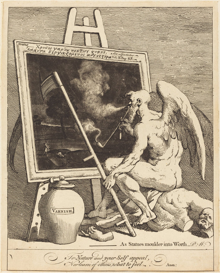 Time Smoking a Picture by William Hogarth (English, 1697 - 1764), 16X12