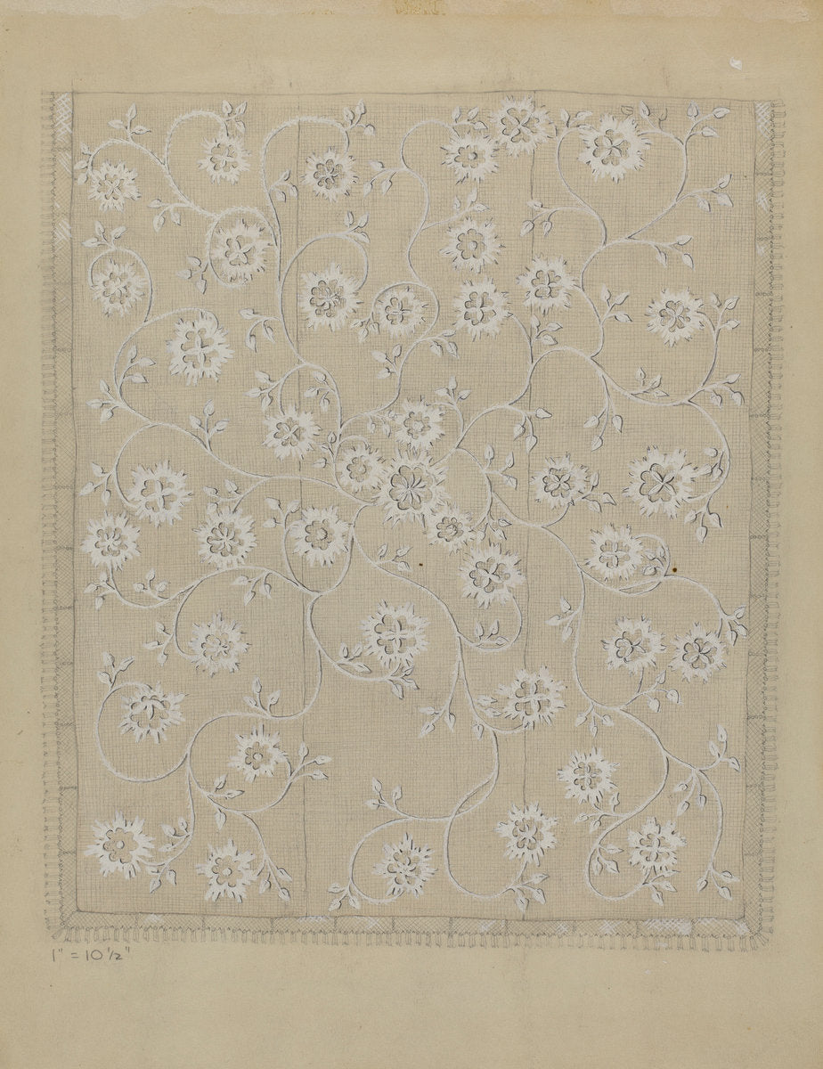 Bedspread by Millia Davenport (American, active c. 1935), 16X12"(A3)Poster Print