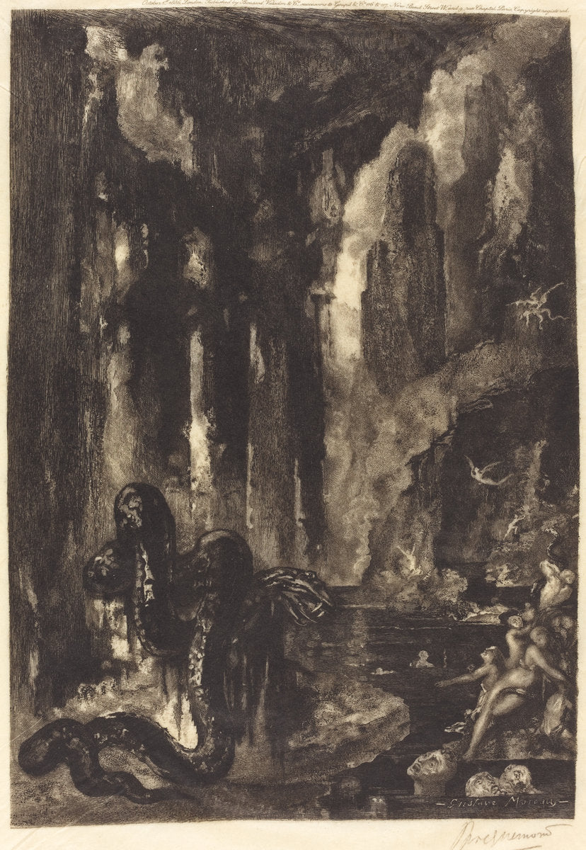 Untitled (The Dream of the Mogul?) by Félix Bracquemond after Gustave Moreau (French, 1833 - 1914), 16X12"(A3)Poster Print