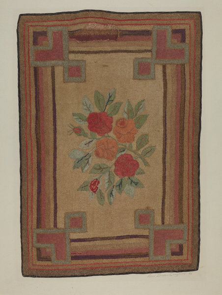 Hooked Rug by Alice Cosgrove (American, active c. 1935), 16X12