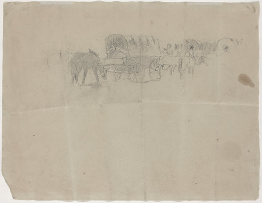 Wagon Train [verso] by Winslow Homer (American, 1836 - 1910), 16X12"(A3)Poster Print