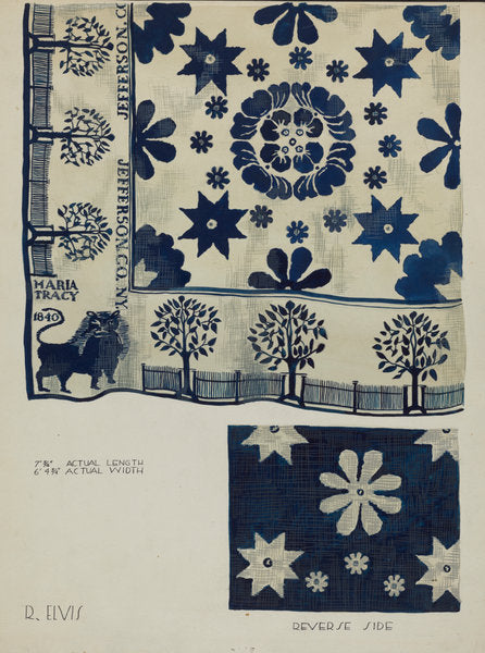 Coverlet by Roberta Elvis (American, active c. 1935), 16X12"(A3)Poster Print