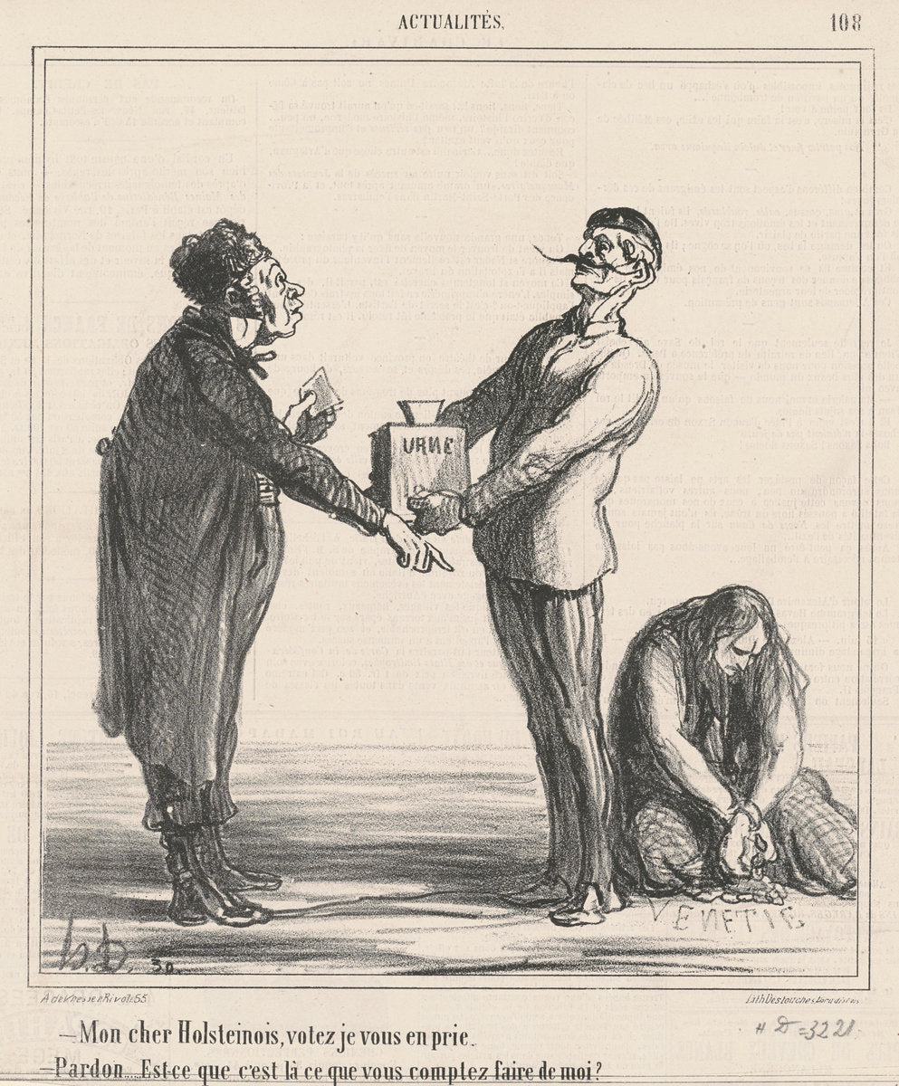 Mon cher Holsteinois, votez je vous en prie ... by Honoré Daumier (French, 1808 - 1879), 16X12"(A3)Poster Print
