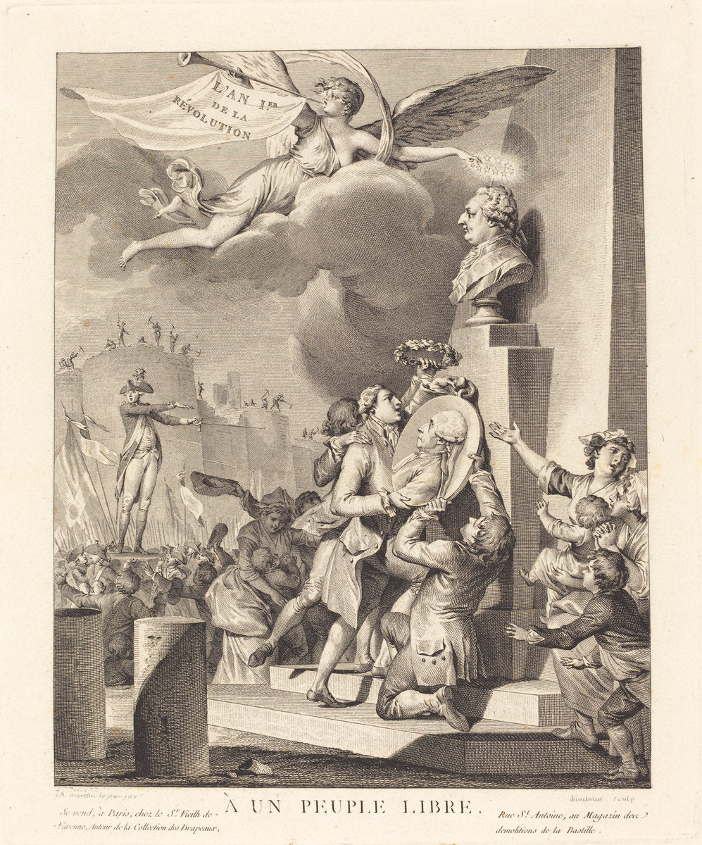 A un peuple libre by Jean Dambrun after Jean-Michel Moreau (French, 1741 - 1808 or after), 16X12"(A3)Poster Print