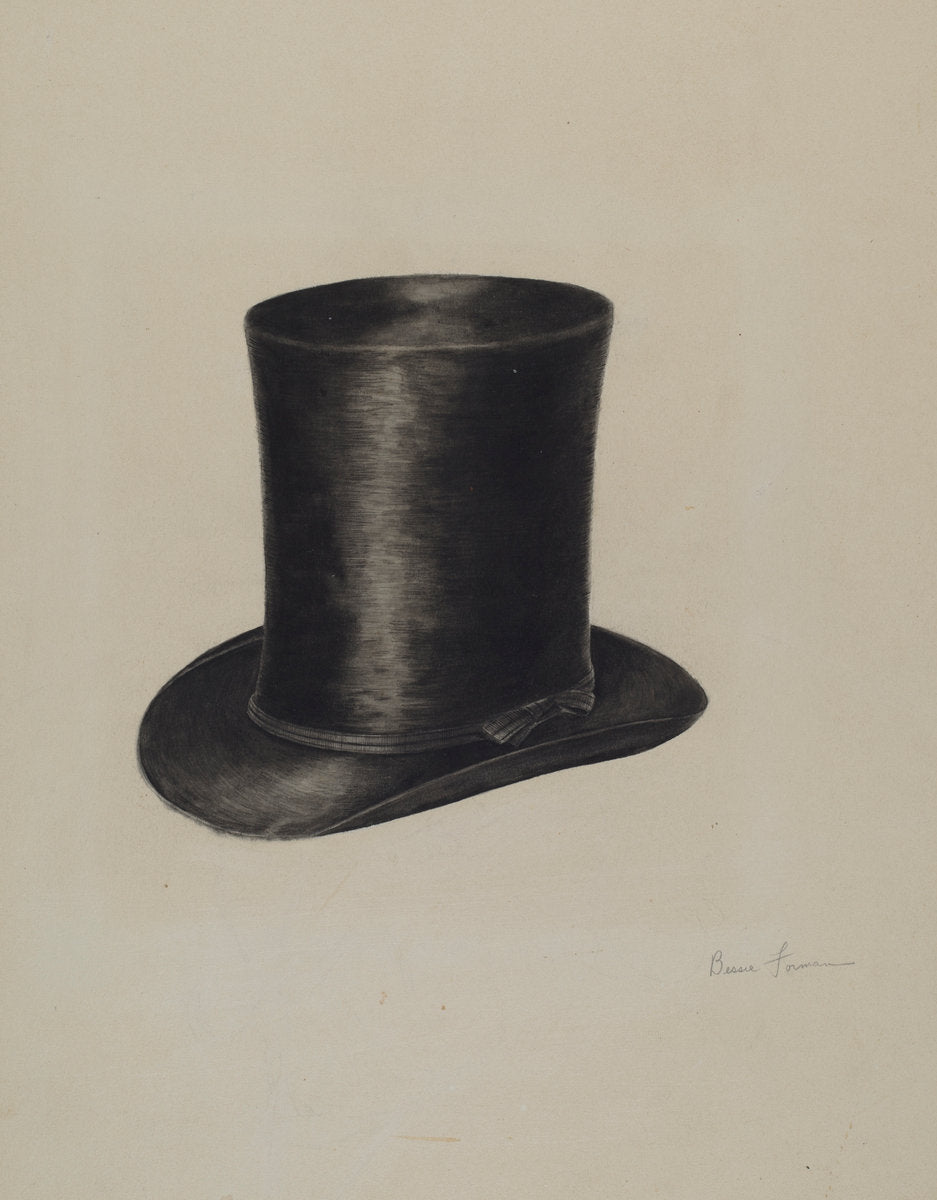 Man's Hat by Bessie Forman (American, active c. 1935), 16X12"(A3)Poster Print