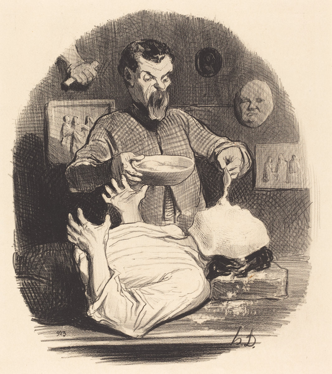 Un Monsieur qui veut se donner la satisfaction... by Honoré Daumier (French, 1808 - 1879), 16X12"(A3)Poster Print