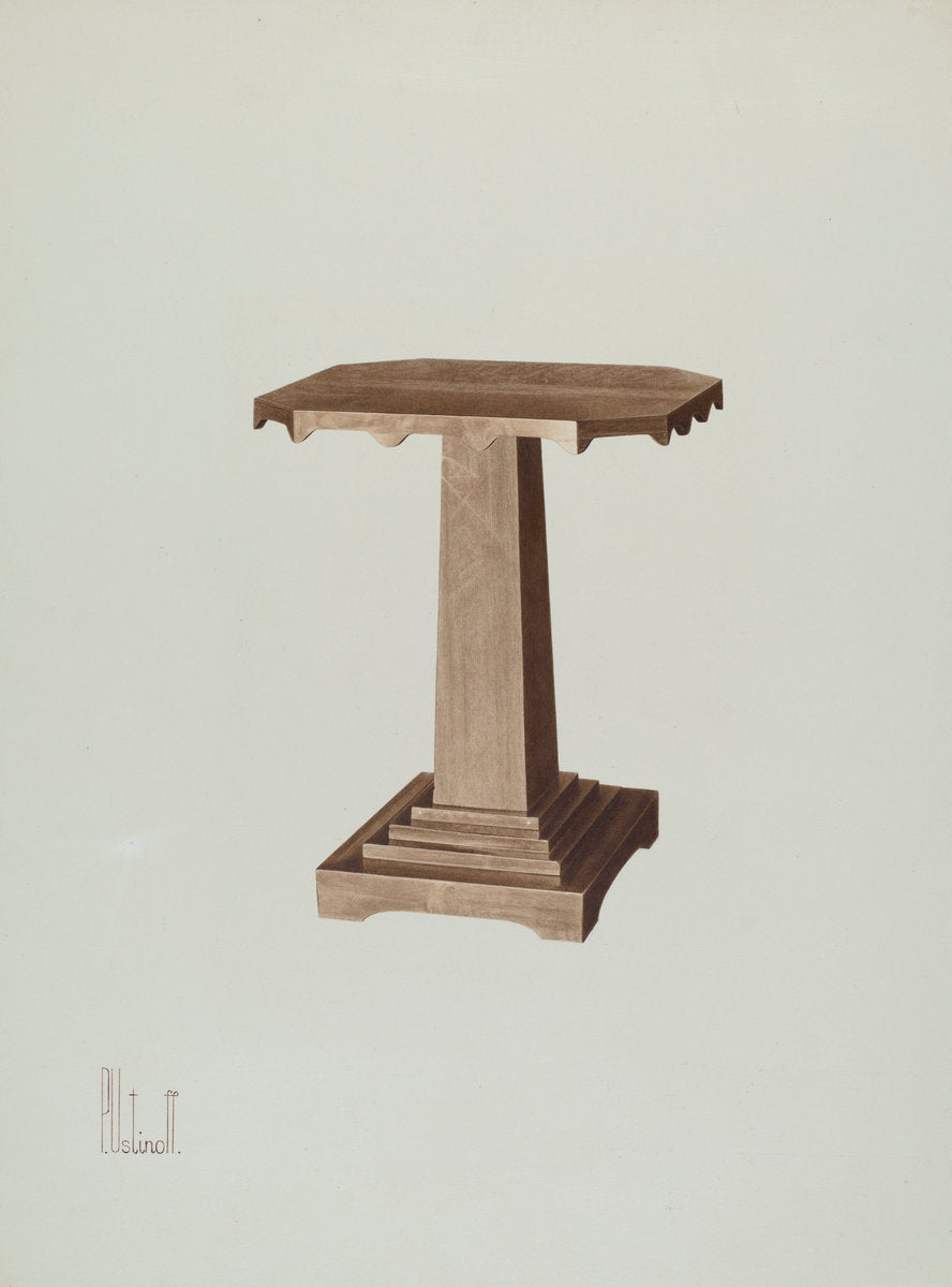 Octagonal Table by Peter C. Ustinoff (American, 1883 - 1957), 16X12"(A3)Poster Print