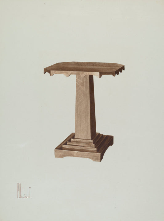 Octagonal Table by Peter C. Ustinoff (American, 1883 - 1957), 16X12"(A3)Poster Print