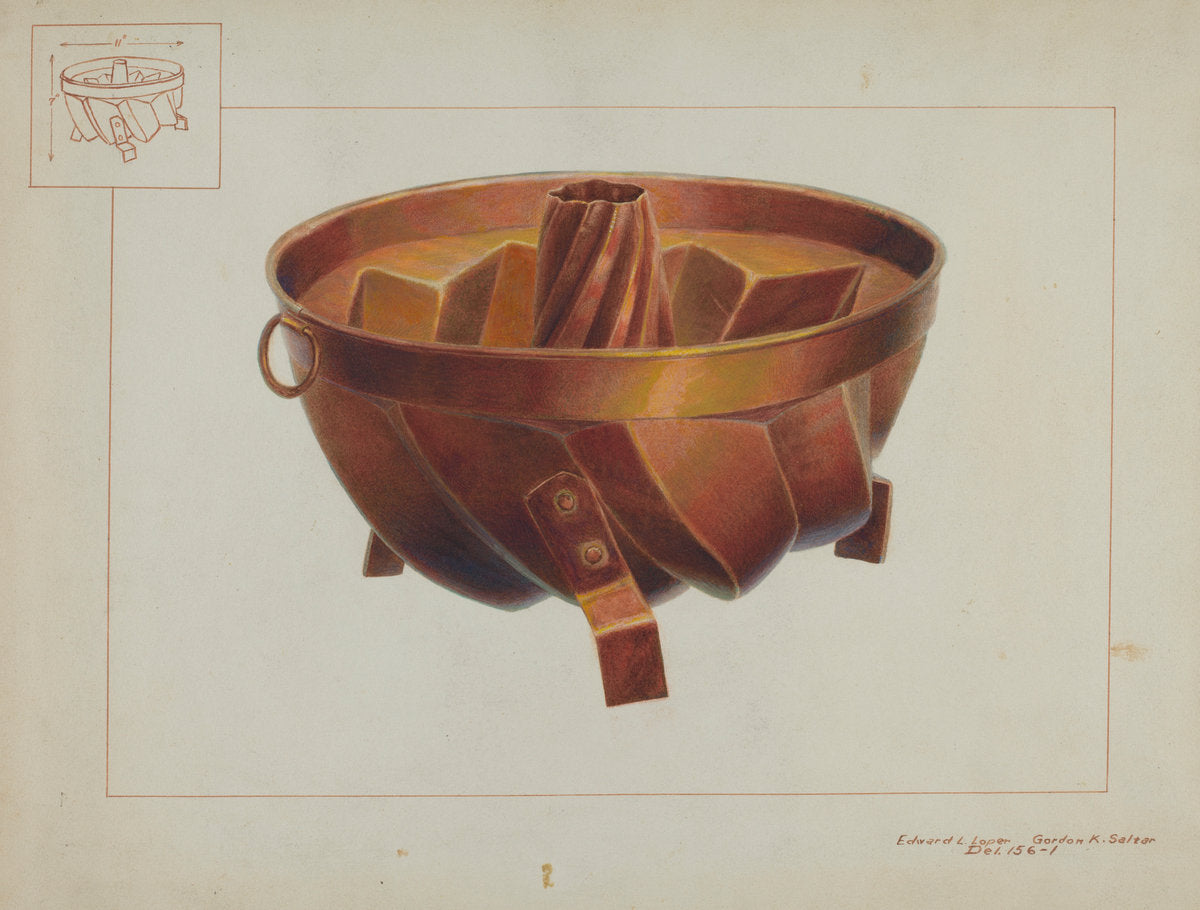 Turk's Head Cake Pan by Edward L. Loper and Gordon Saltar (American, born 1916), 16X12"(A3)Poster Print