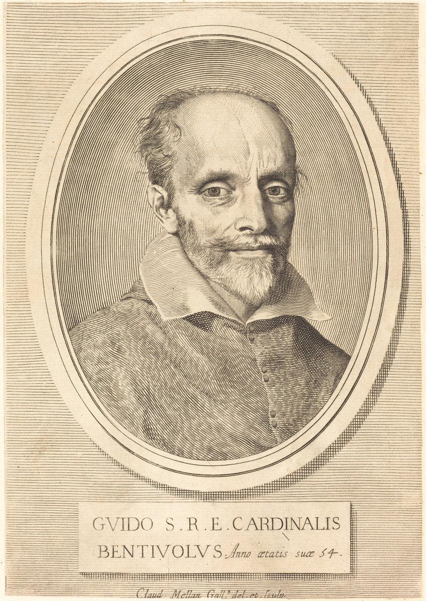 Guido Bentivoglio by Claude Mellan (French, 1598 - 1688), 16X12"(A3)Poster Print