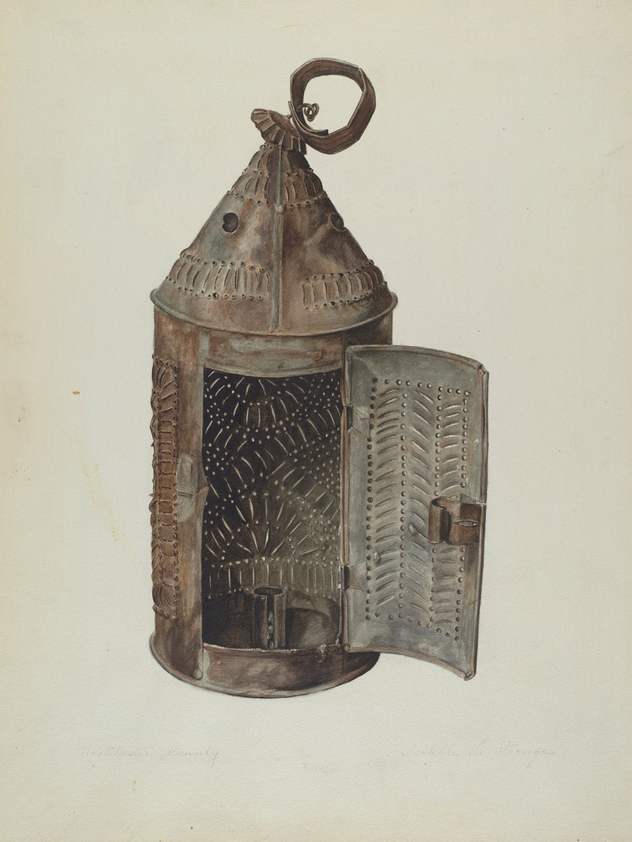 Sheet Iron Lantern by Isabelle De Strange (American, active c. 1935), 16X12"(A3)Poster Print