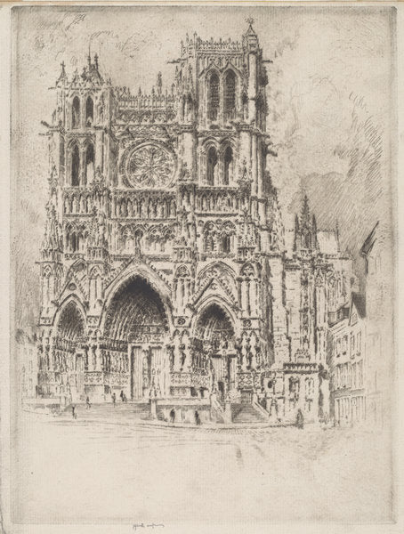 The West Front, Amiens by Joseph Pennell (American, 1857 - 1926), 16X12"(A3)Poster Print