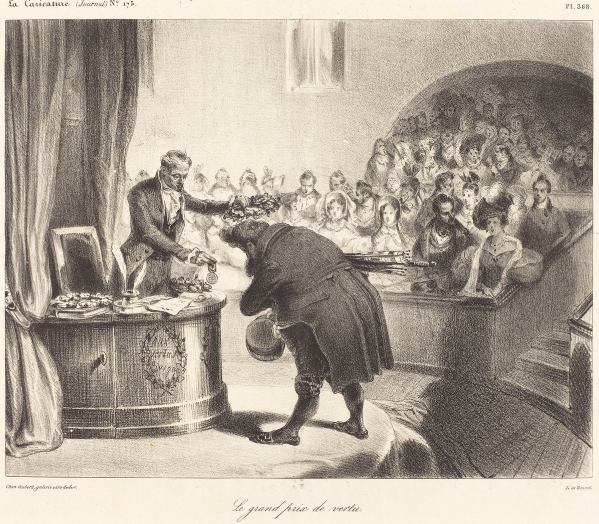 1830s by Frédéric Bouchot (Le Grand Prix de vertu), 16X12"(A3)Poster Print