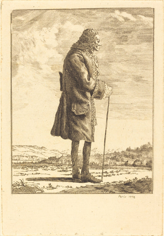 Voltaire by comte de Anne-Claude-Philippe de Tubières Caylus (French, 1692 - 1765), 16X12"(A3)Poster Print