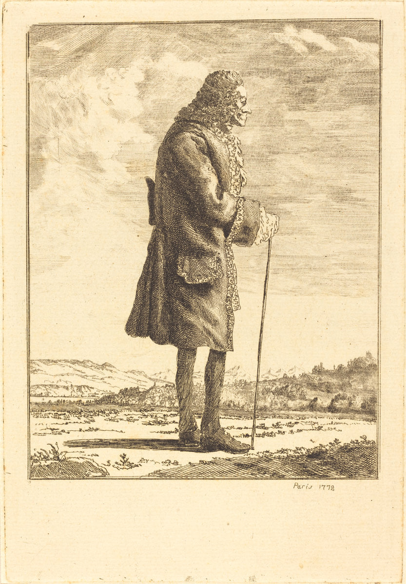 Voltaire by comte de Anne-Claude-Philippe de Tubières Caylus (French, 1692 - 1765), 16X12"(A3)Poster Print