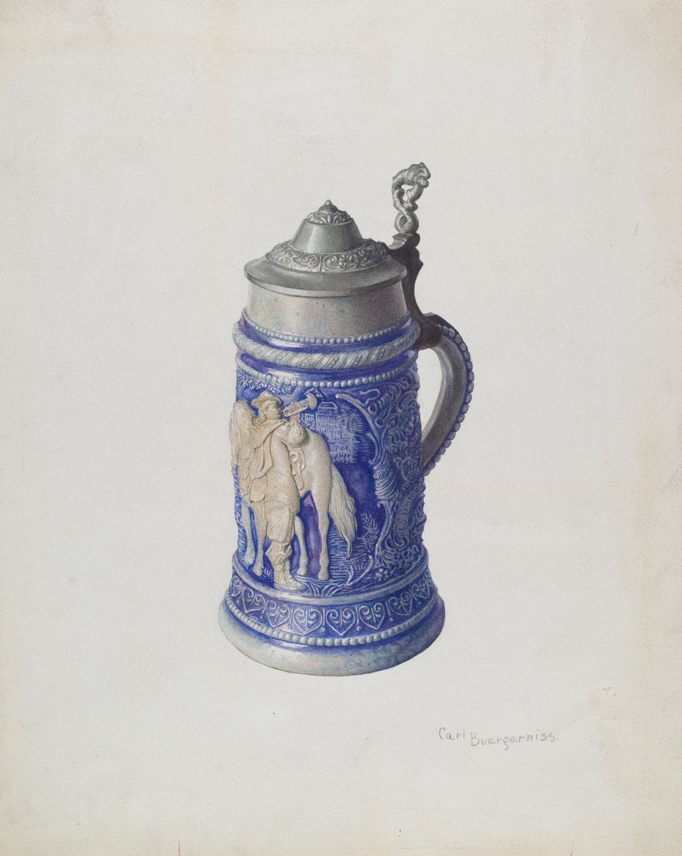 Stone Beer Mug by Carl Buergerniss (American, 1877 - 1956), 16X12"(A3)Poster Print