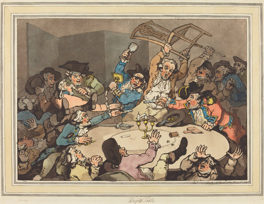 A Kick-up at a Hazard Table by Thomas Rowlandson (British, 1756 - 1827), 16X12"(A3)Poster Print