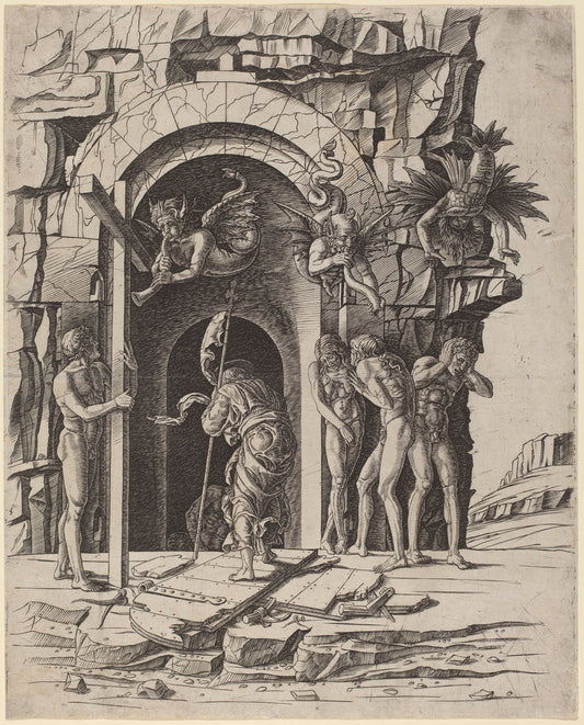 Descent into Limbo by Workshop of Andrea Mantegna or Attributed to Zoan Andrea (Italian, active c. 1475/1519), 16X12"(A3)Poster Print