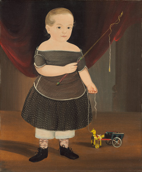 Boy with Toy Horse and Wagon by William Matthew Prior (American, 1806 - 1873), 16X12"(A3)Poster Print
