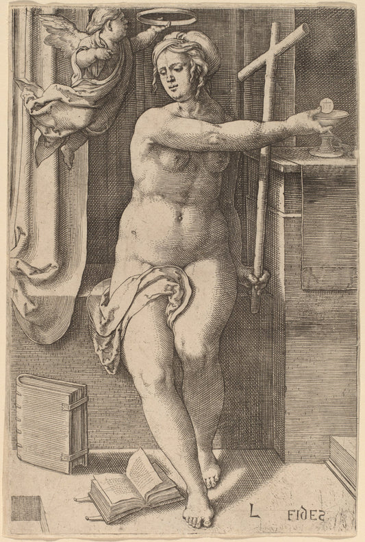 Fides (Faith) by Lucas van Leyden (Netherlandish, 1489/1494 - 1533), 16X12"(A3)Poster Print