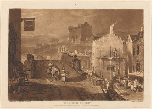 Morpeth by Joseph Mallord William Turner and Charles Turner (British, 1773 - 1857), 16X12"(A3)Poster Print