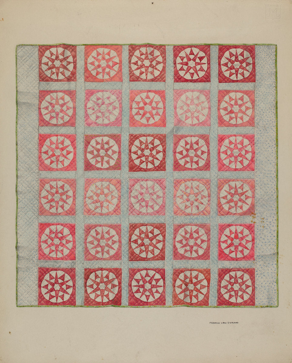 Quilt by Francis Law Durand (American, active c. 1935), 16X12"(A3)Poster Print