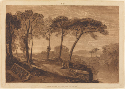 The Temple of Minerva Medica by Joseph Mallord William Turner and Robert Dunkarton (British, 1744 - 1811/1817), 16X12"(A3)Poster Print