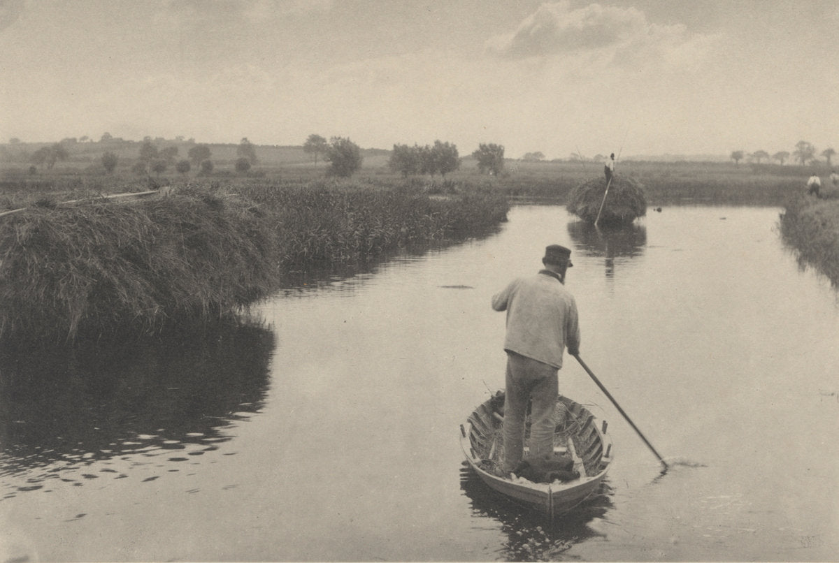 Quanting the Marsh Hay by Peter Henry Emerson (British, born Cuba, 1856 - 1936), 16X12"(A3)Poster Print