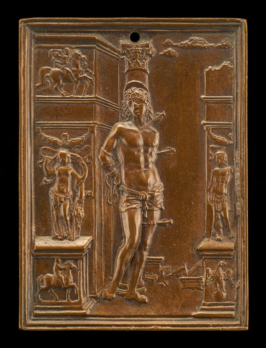 Saint Sebastian by Moderno (Veronese, 1467 - 1528), 16X12"(A3)Poster Print