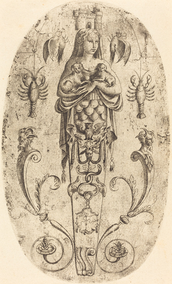 Diana of Ephesus by Jean Mignon (French, active 1543 - active c. 1545), 16X12"(A3)Poster Print