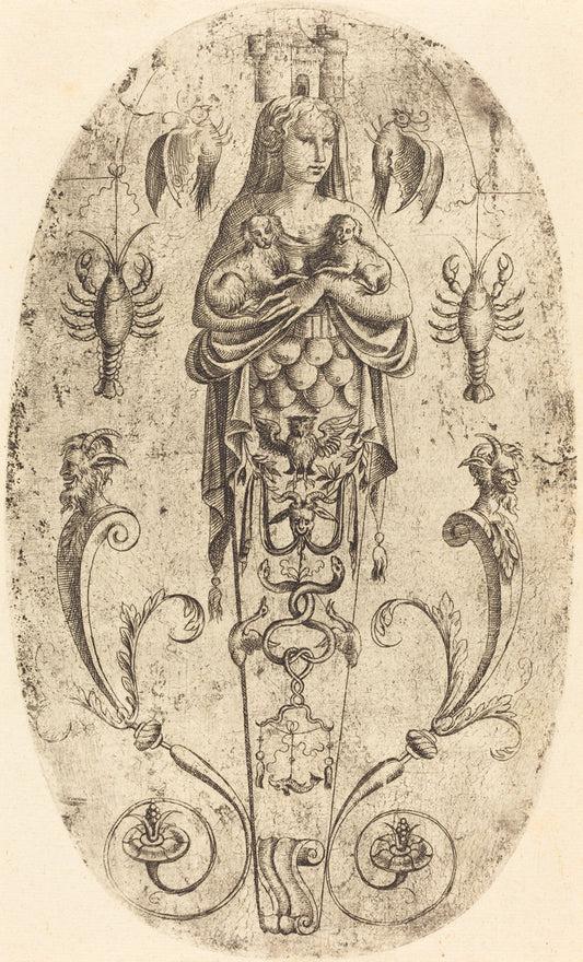 Diana of Ephesus by Jean Mignon (French, active 1543 - active c. 1545), 16X12"(A3)Poster Print