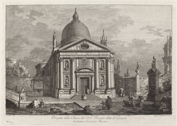 Prospetto della Chiesa del SS. Rosario detta de' Gesuati by Joseph Wagner after Canaletto (German, 1706 - 1780), 16X12"(A3)Poster Print