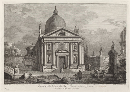 Prospetto della Chiesa del SS. Rosario detta de' Gesuati by Joseph Wagner after Canaletto (German, 1706 - 1780), 16X12"(A3)Poster Print