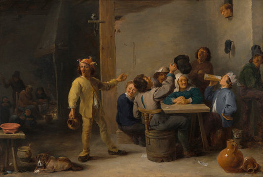 Peasants Celebrating Twelfth Night by David Teniers the Younger (Flemish, 1610 - 1690), 16X12"(A3)Poster Print