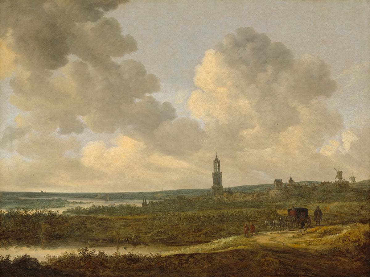 View of Rhenen by Jan van Goyen (Dutch, 1596 - 1656), 16X12"(A3)Poster Print