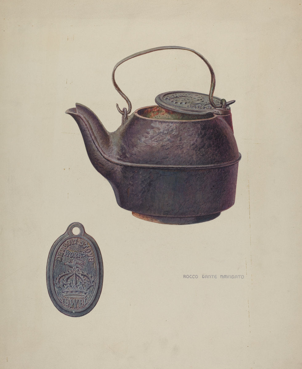 Iron Kettle by Rocco Navigato (American, active c. 1935), 16X12"(A3)Poster Print