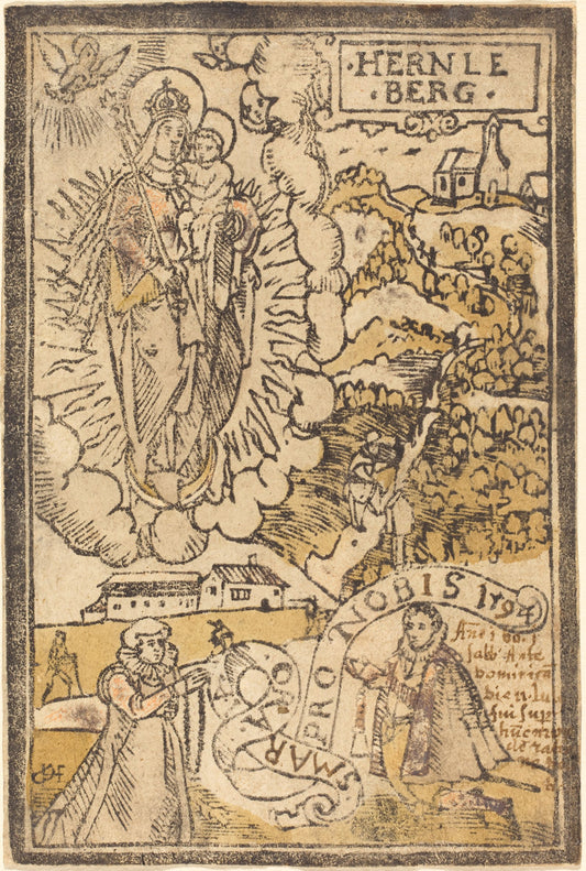 1592 by German 16th Century (Madonna of the Hernleberg), 16X12"(A3)Poster Print